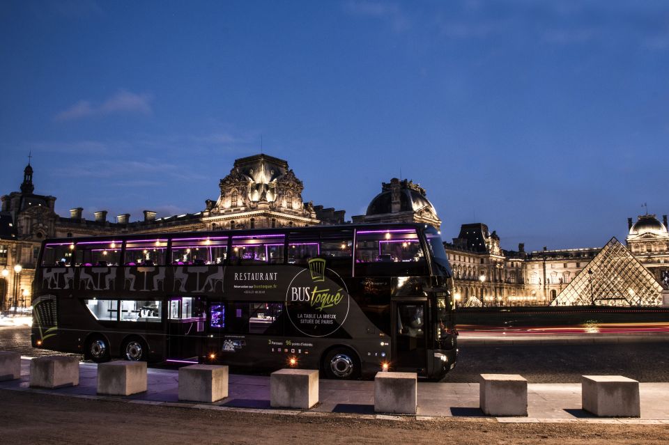 Paris: Bus Toqué Tour with 5-Course Dinner and Champagne - How the Night-Sightseeing Works: Tablet Guide and Landmark Commentary