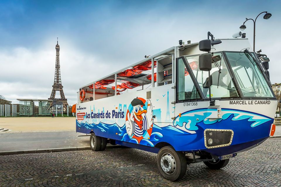 Paris: City and River Seine Tour on an Amphibious Bus - Comfort and practical limits: no toilets, plus what you can’t bring
