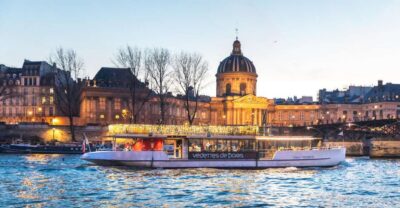 Paris: Evening River Cruise with Music - Where You Meet: Port de Suffren and the Red-White-Blue Flags