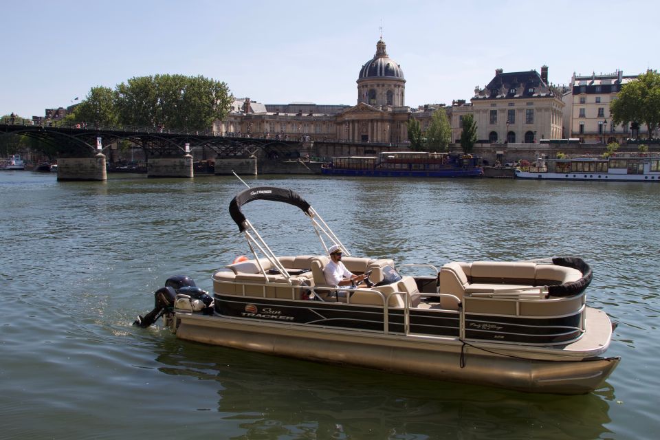 Paris: Seine River Private Guided Pontoon Boat Cruise - Onboard comfort: Bluetooth music, space to snack, and what surprises to expect